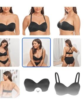 Wingslove Women's Strapless Full Figure Bra Underwire Multiway  Plus Size 44DD